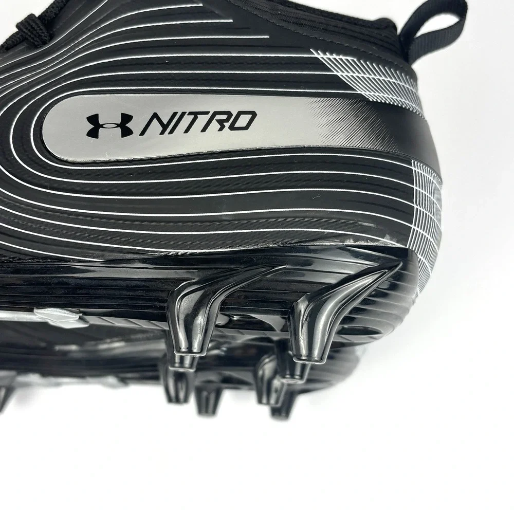 Under Armour Nitro Football Cleats Black White Men's Size 10.5 NWOB 3000181-001